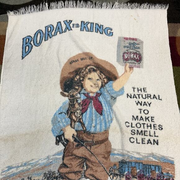 Vintage BORAX IS KING 20 MULE TEAM Beach Towel Advertising Cotton Blend USA Made - Picture 4 of 5